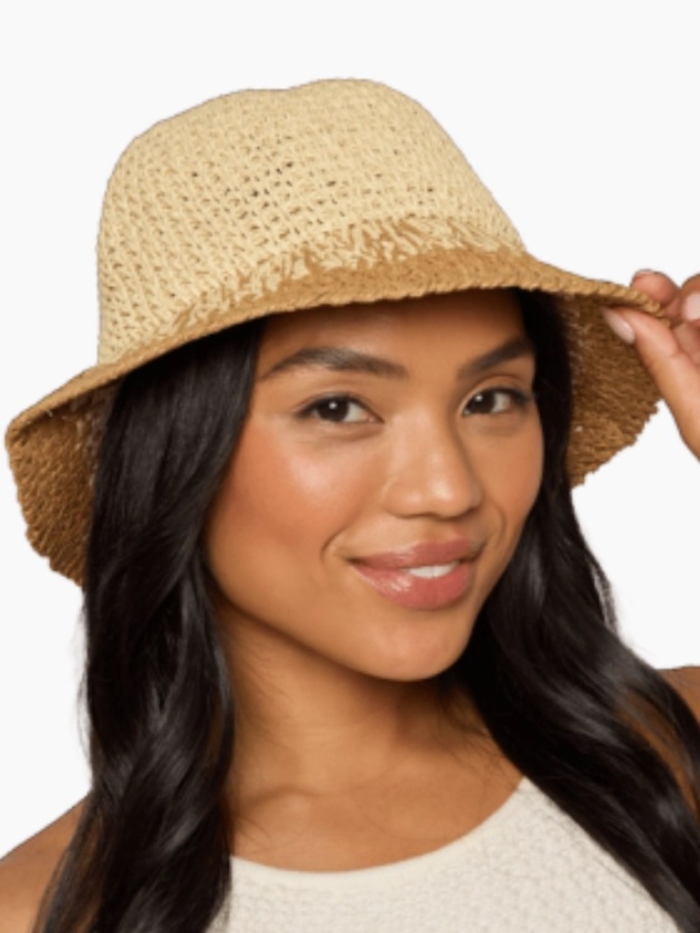 NWT Eugenia Kim Bailey Paper Bucket Hat in Ivory Camel - Picture 6 of 10